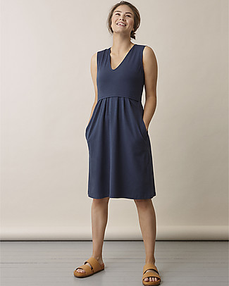 Boob Tilda Abito Estivo Premaman e Allattamento Senza Maniche - Blu Thunder - Cotone bio Vestiti