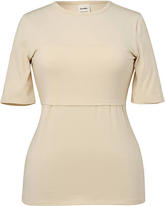 Boob Top Maniche Corte Premaman e Allattamento - Tapioca - Cotone Organico Certificato Oeko-Tex T-shirt