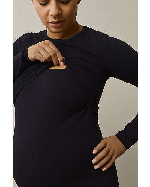 Boob Top Maniche Lunghe Premaman e Allattamento Classic - Nero - Cotone Bio Maglie Manica Lunga