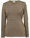 Boob Top Maniche Lunghe Premaman e Allattamento Classic - Verde Kaki- Cotone Bio Maglie Manica Lunga