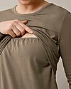 Boob Top Maniche Lunghe Premaman e Allattamento Classic - Verde Kaki- Cotone Bio Maglie Manica Lunga