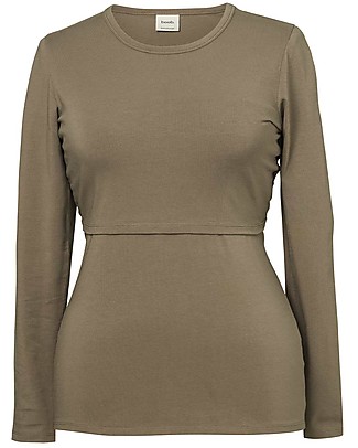 Boob Top Maniche Lunghe Premaman e Allattamento Classic - Verde Kaki- Cotone Bio Top