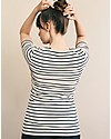 Boob Top Premaman e Allattamento Simone - Righe Tofu e Blu - Cotone Bio T-shirt