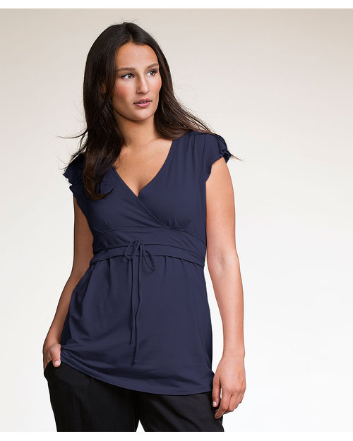 Boob Top Premaman e Allattamento Tomika - Blu Inchiostro -UTIMO TG XL! Fresca Fibra di Eucalipto! T-shirt