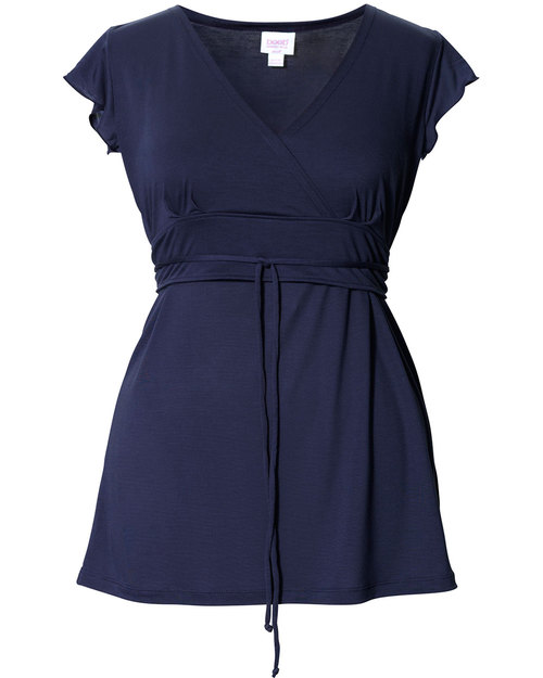 Boob Top Premaman e Allattamento Tomika - Blu Inchiostro -UTIMO TG XL! Fresca Fibra di Eucalipto! T-shirt