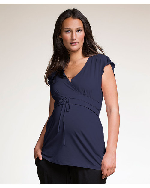 Boob Top Premaman e Allattamento Tomika - Blu Inchiostro -UTIMO TG XL! Fresca Fibra di Eucalipto! T-shirt