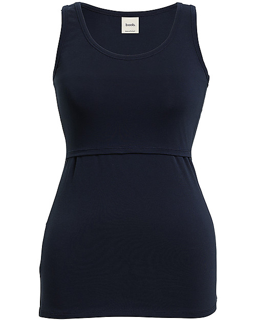 Boob Top Senza Maniche Classic per Maternità e Allattamento - Blu Notte - Cotone bio T-shirt