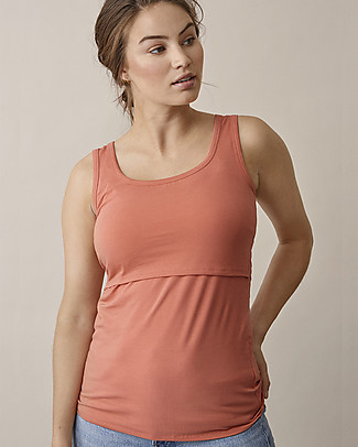 Boob Top Senza Maniche Classic per Maternità e Allattamento - Corallo - Cotone bio Top