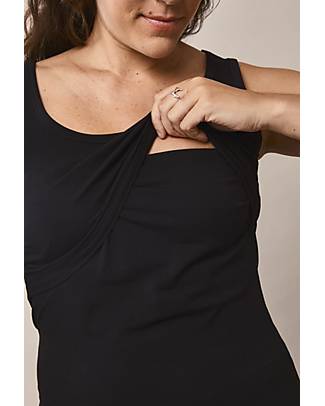 Boob Top Senza Maniche Classic per Maternità e Allattamento - Nero - Cotone Bio Canotte