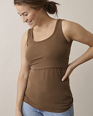 Boob Top Senza Maniche Classic per Maternità e Allattamento - Nocciola - Cotone bio T-Shirt e Canotte