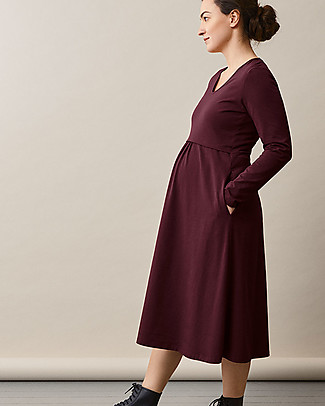 Boob Vestito per la Gravidanza e Allattamento Charlotte – Melanzana - Cotone Bio Vestiti_