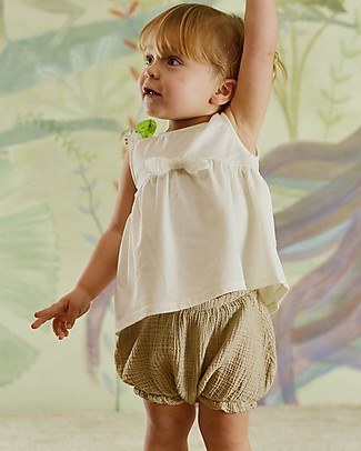Botanica Boo Pantalone a Palloncino Copripannolino, Ecrù - 100% Cotone Pantaloni Corti