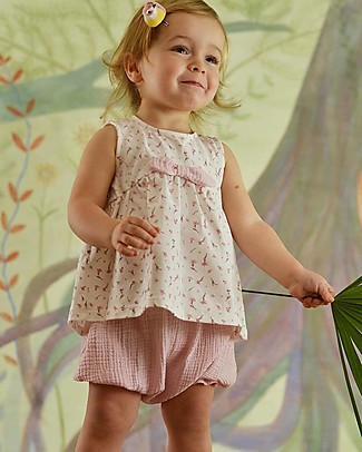 Botanica Boo Pantalone a Palloncino Copripannolino, Rosa - 100% Cotone Pantaloni Corti