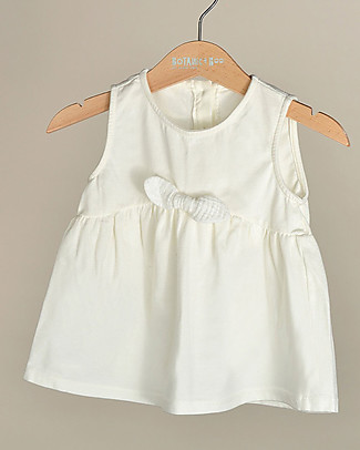 Botanica Boo Top Bimba Con FIocco, Crema - Cotone Bio Top