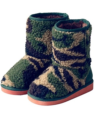 Boxbo Stivaletti Invernali - Eskimo Camouflage - Fantasia Militare - Caldi e Super Comodi Scarpe