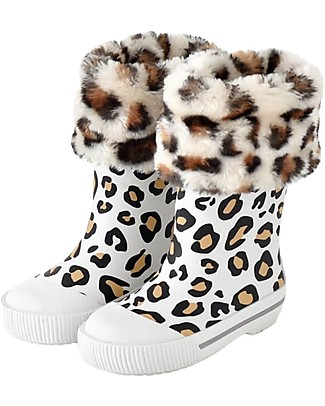 Boxbo Stivaletti Pioggia - Léon Flocon - Animalier - Con Pelliccia Removibile! Stivali Pioggia