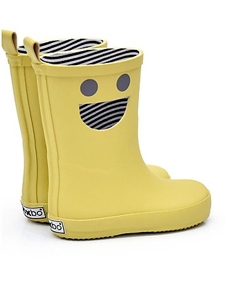 Boxbo Stivaletti Pioggia - Wistiti - Mostarda - Originali e Sorridenti! Stivali Pioggia