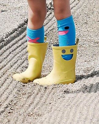 Boxbo Stivaletti Pioggia - Wistiti - Mostarda - Originali e Sorridenti! Stivali Pioggia