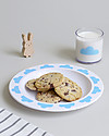 Buddy and Bear Bicchiere in Plastica Trasparente, Happy Clouds, Celeste - Senza BPA! Bicchieri