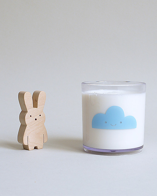 Buddy and Bear Bicchiere in Plastica Trasparente, Happy Clouds, Celeste - Senza BPA! Bicchieri