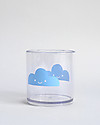 Buddy and Bear Bicchiere in Plastica Trasparente, Happy Clouds, Celeste - Senza BPA! Bicchieri