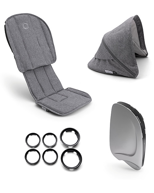 Bugaboo Ant Style Set - Grigio Melange - Comprende rivestimento seduta, cappottina e poggiatesta per passeggino Bugaboo Ant Accessori Vari