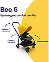 Bugaboo Bugaboo Bee 6 - Passeggino dalla Nascita ai 4 Anni - Telaio Nero+Rivestimento Giallo - Massima manovrabilità in città Passeggini Leggeri