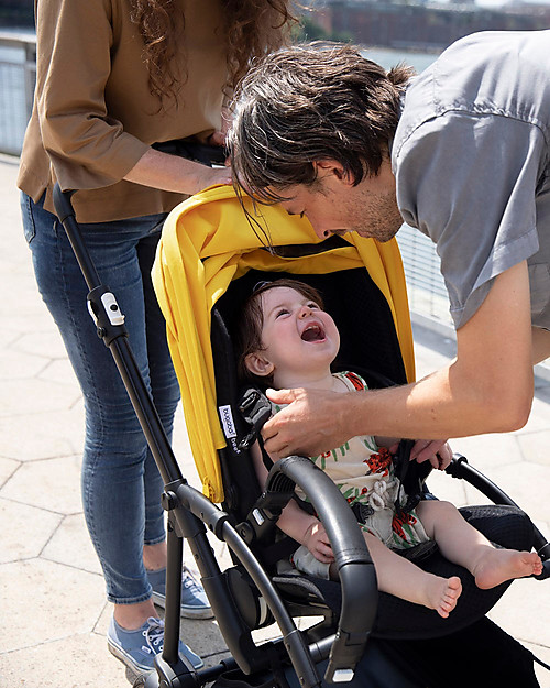 Bugaboo Bugaboo Bee 6 - Passeggino dalla Nascita ai 4 Anni - Telaio Nero+Rivestimento Giallo - Massima manovrabilità in città Passeggini Leggeri