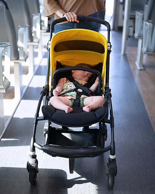 Bugaboo Bugaboo Bee 6 - Passeggino dalla Nascita ai 4 Anni - Telaio Nero+Rivestimento Giallo - Massima manovrabilità in città Passeggini Leggeri
