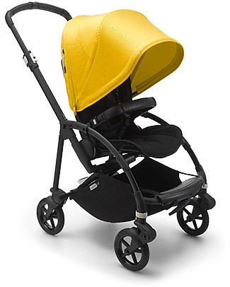 Bugaboo Bugaboo Bee 6 - Passeggino dalla Nascita ai 4 Anni - Telaio Nero+Rivestimento Giallo - Massima manovrabilità in città Passeggini