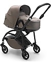 Bugaboo Bugaboo Bee 6 - Passeggino + Navicella Mineral Tortora - Telaio Nero Passeggini Trio e Duo