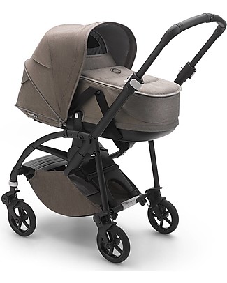 Bugaboo Bugaboo Bee 6 - Passeggino + Navicella Mineral Tortora - Telaio Nero Passeggini Trio e Duo