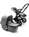 Bugaboo Bugaboo Cameleon 3 Plus Passeggino con Seduta e Navicella - Telaio Nero + Rivestimento Grigio Melange - Il più versatile! Passeggini Trio e Duo