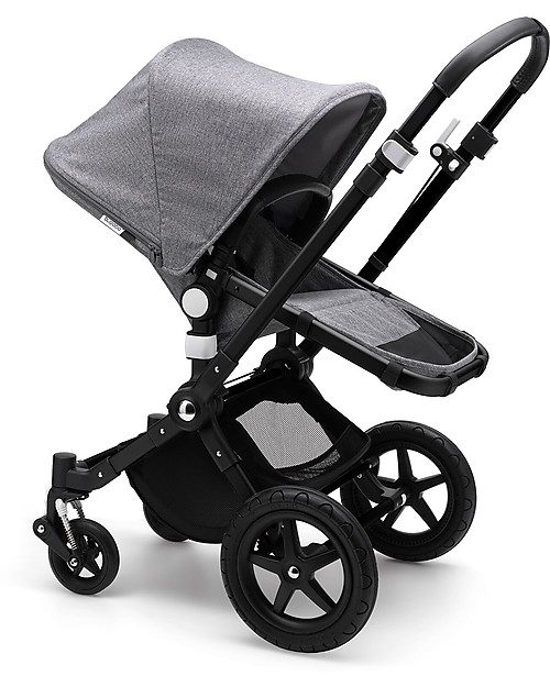 Bugaboo Bugaboo Cameleon 3 Plus Passeggino con Seduta e Navicella - Telaio Nero + Rivestimento Grigio Melange - Il più versatile! Passeggini Trio e Duo