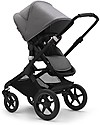 Bugaboo Bugaboo Completo Fox 3 - Carrozzina e Passeggino - Telaio Nero + Rivestimento e Cappottina Grigio Mélange Passeggini Trio e Duo