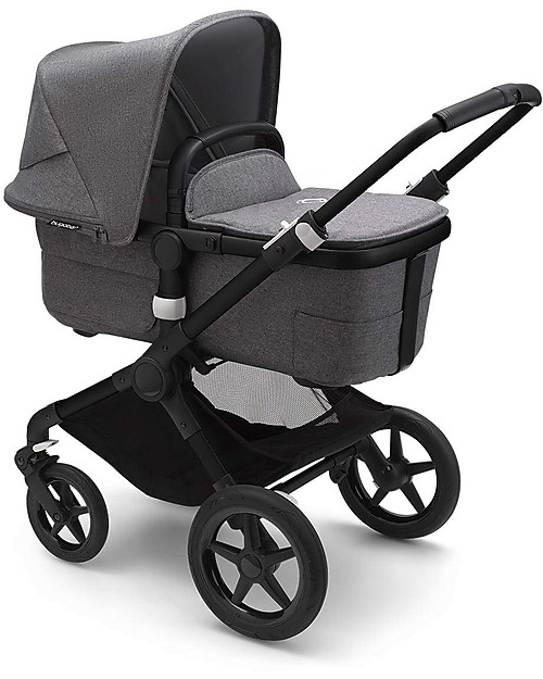 Bugaboo Bugaboo Completo Fox 3 - Carrozzina e Passeggino - Telaio Nero + Rivestimento e Cappottina Grigio Mélange Passeggini Trio e Duo