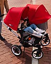 Bugaboo Bugaboo Donkey 3 Fratellare - Carrozzina e Passeggino - Grigio Mélange e Rosso - Si converte in mono in soli 3 click! Passeggini Gemellari