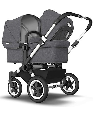 Bugaboo Bugaboo Donkey 3 Fratellare - Carrozzina e Passeggino - Grigio Mélange - Si converte in doppio in soli 3 click! Accessori