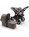 Bugaboo Bugaboo Donkey 3 Fratellare - Carrozzina e Passeggino - Nero/Tortora - Si converte in mono in soli 3 click! Passeggini Gemellari