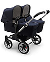 Bugaboo Bugaboo Donkey 3 Gemellare - Carrozzina e Passeggino - Blu Scuro - CLASSIC COLLECTION - Si converte in mono in soli 3 click! Passeggini Gemellari