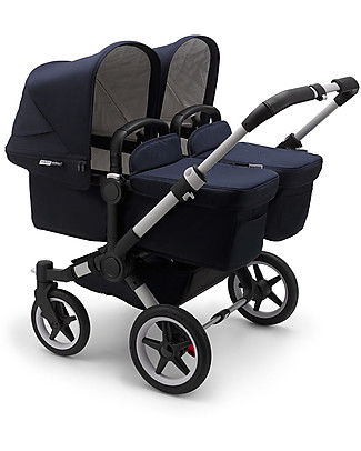 Bugaboo Bugaboo Donkey 3 Gemellare - Carrozzina e Passeggino - Blu Scuro - CLASSIC COLLECTION - Si converte in mono in soli 3 click! Passeggini