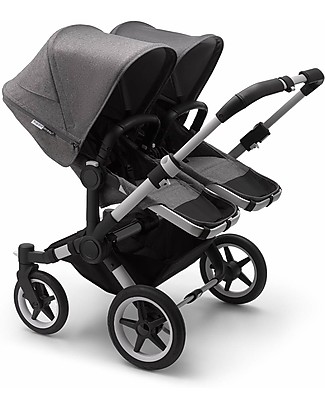 Bugaboo Bugaboo Donkey 3 Gemellare - Carrozzina e Passeggino - Grigio Mélange - Si converte in mono in soli 3 click! Accessori