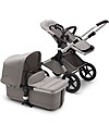Bugaboo Bugaboo Fox 2 - Carrozzina e Passeggino Multiterreno 2in1 - Telaio Alluminio+Rivestimento Grigio Chiaro+Cappottina Grigio Chiaro Passeggini Classici