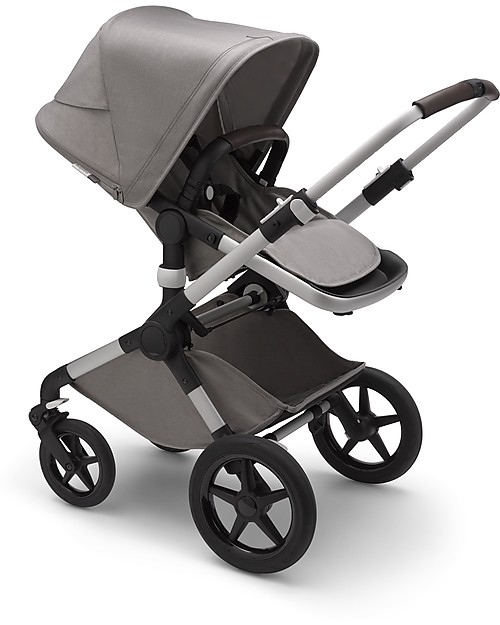 Bugaboo Bugaboo Fox 2 - Carrozzina e Passeggino Multiterreno 2in1 - Telaio Alluminio+Rivestimento Grigio Chiaro+Cappottina Grigio Chiaro Passeggini Classici