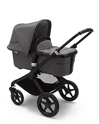 Bugaboo Bugaboo Fox 2 - Carrozzina e Passeggino Multiterreno 2in1 - Telaio Nero+Rivestimento Grigio Mélange+Cappottina Grigio Mélange Passeggini Classici