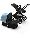 Bugaboo Bugaboo Fox 2 - Carrozzina e Passeggino Multiterreno 2in1 - Telaio Nero+Rivestimento Nero+Cappottina Azzurro Vapore Passeggini Classici