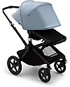 Bugaboo Bugaboo Fox 2 - Carrozzina e Passeggino Multiterreno 2in1 - Telaio Nero+Rivestimento Nero+Cappottina Azzurro Vapore Passeggini Classici