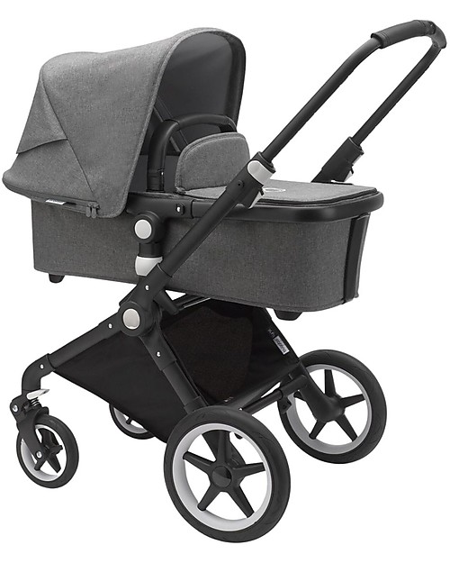 Bugaboo Bugaboo Lynx - Telaio Nero + Rivestimento Grigio Mélange - Passeggino + Navicella Passeggini Classici