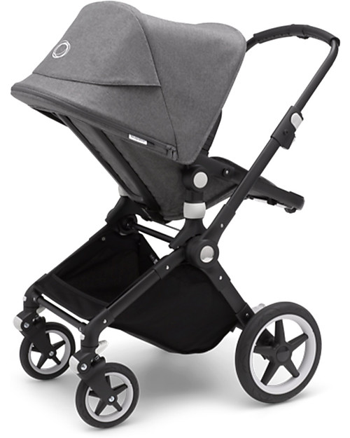 Bugaboo Bugaboo Lynx - Telaio Nero + Rivestimento Grigio Mélange - Passeggino + Navicella Passeggini Classici