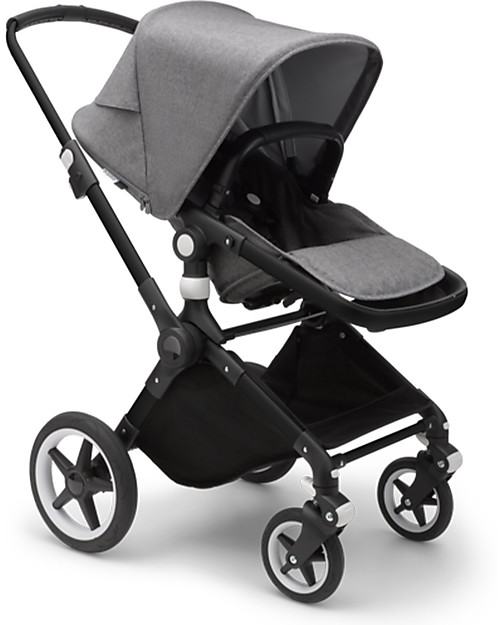 Bugaboo Bugaboo Lynx - Telaio Nero + Rivestimento Grigio Mélange - Passeggino + Navicella Passeggini Classici
